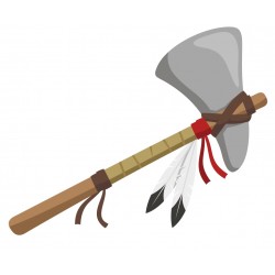 Sticker indien hache plume