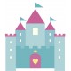 Sticker princesse chateau rose