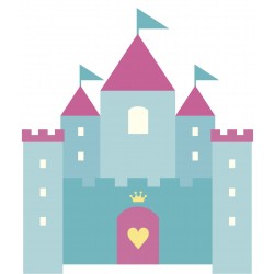Sticker princesse chateau rose