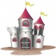 Sticker princesse chateau rose