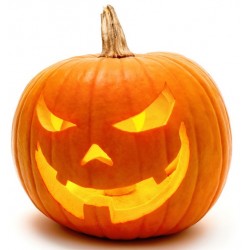 Autocollant mural citrouille orange halloween