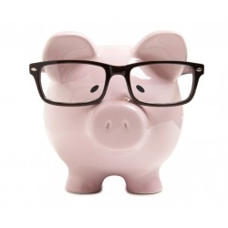 Sticker tirelire cochon argent