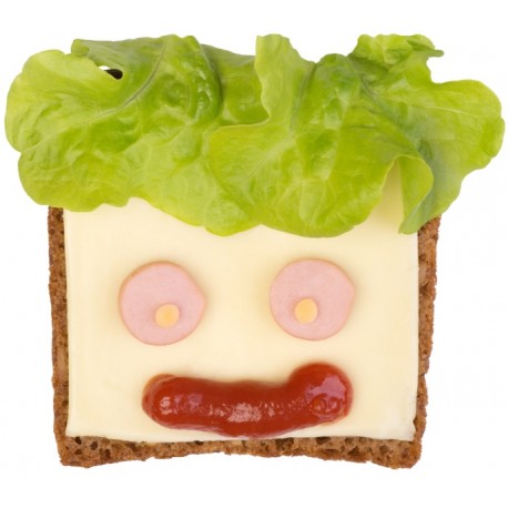 Sticker tartine salée personnage salade