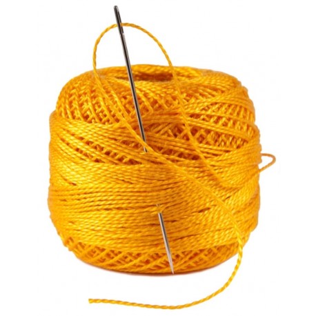 Autocollant bobine fil jaune aiguille