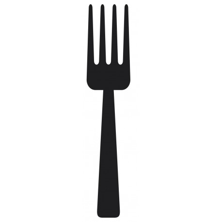 Sticker cuisine couvert fourchette noir