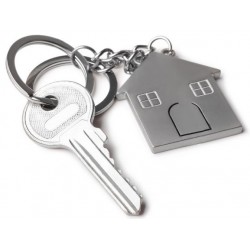 Sticker clef maison argent