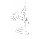 Sticker mural pole dance fluide