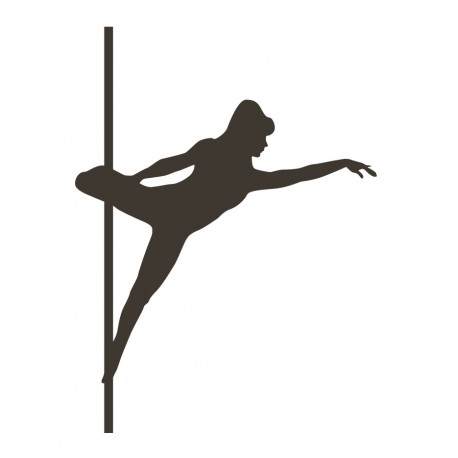 Autocollant pole dance silhouette noir