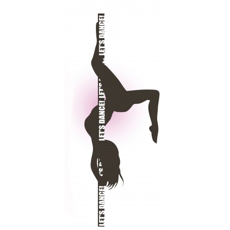 Sticker mural pole dance silhouette noir
