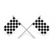 Sticker Drapeau damier noir et blanc