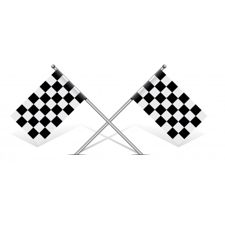 Sticker Drapeau damier noir et blanc