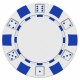 Sticker poker jeton blanc bleu