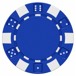 Sticker poker jeton bleu blanc