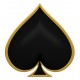 Sticker poker pique noir
