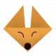 Sticker origami tête loup