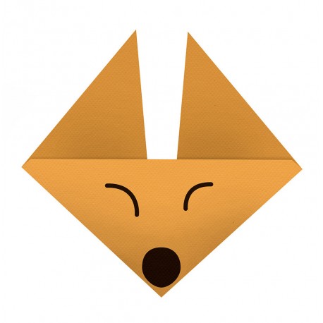 Sticker origami tête loup
