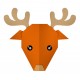 Sticker origami tête cerf