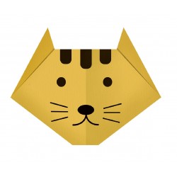 Sticker origami tête chat