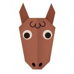 Sticker origami tête cheval
