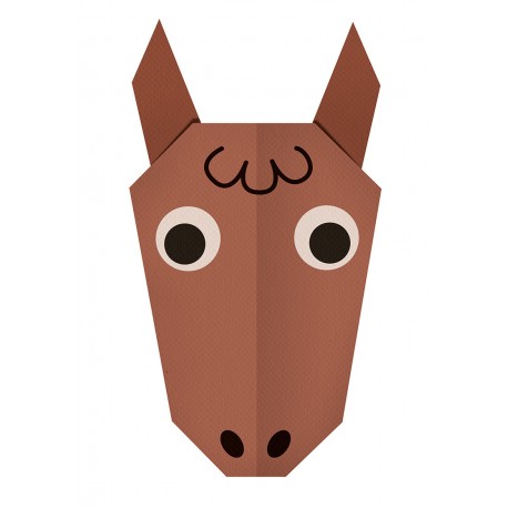 Sticker origami tête cheval