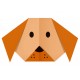 Sticker origami tête chien