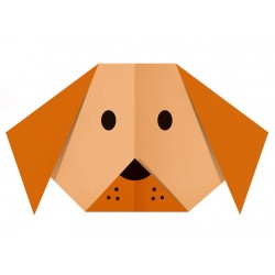 Sticker origami tête chien