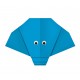 Sticker origami tête éléphant bleu