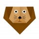 Sticker origami tête lion