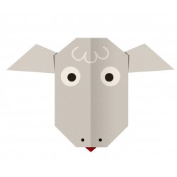 Sticker origami tête mouton