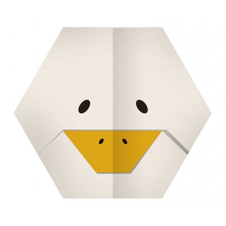 Sticker origami tête oie