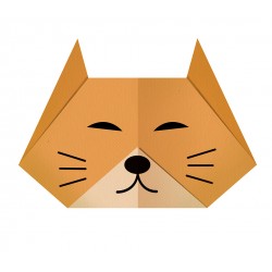 Sticker origami tête renard