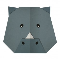 Sticker origami tête rhinocéros