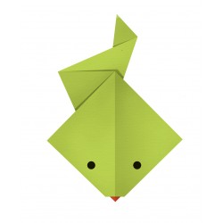 Sticker origami serpent vert