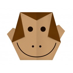 Sticker origami tête singe