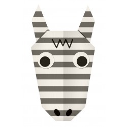 Sticker origami tête zébre