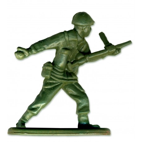 Sticker statue militaire soldat vert grenade