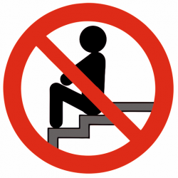 Sticker interdiction de s'assoir sur les marches