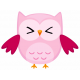 Sticker chouette hibou rose
