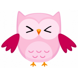 Sticker chouette hibou rose
