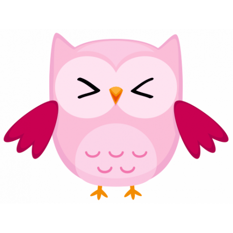 Sticker chouette hibou rose
