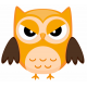 Sticker chouette hibou orange