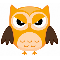 Sticker chouette hibou orange