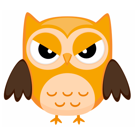 Sticker chouette hibou orange