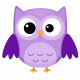 Sticker chouette hibou violet