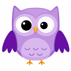 Sticker chouette hibou violet