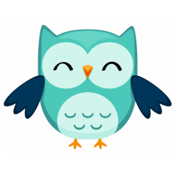 Sticker chouette hibou bleu
