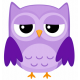 Sticker chouette hibou violet