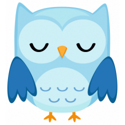Sticker chouette hibou bleu ciel