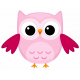 Sticker chouette hibou rose