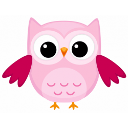 Sticker chouette hibou rose